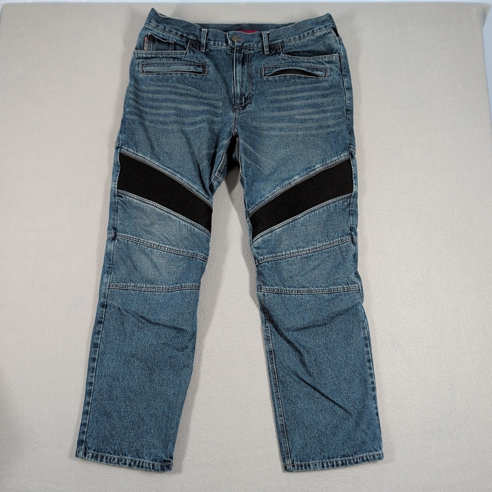 Joe Rocket Jeans Mens 38 Blue Moto Aramid Reinforced Biker Riding Pants Denim